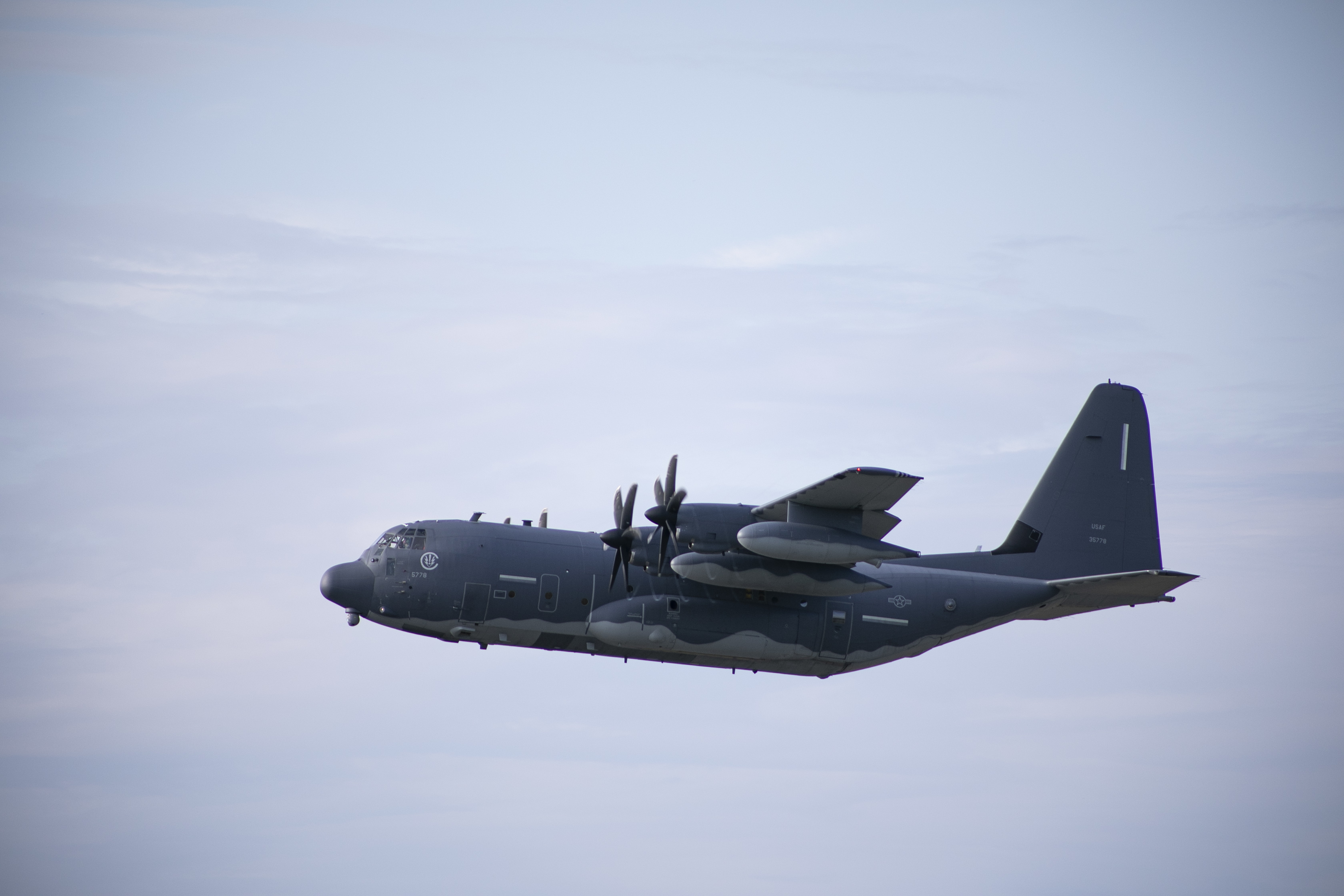 Air Force MC130J and RC135 Rivet Joint Fly Through Taiwan Strait