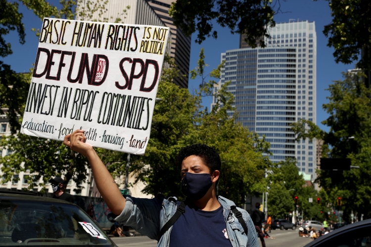 Racial Injustice Seattle (Erika Schultz/The Seattle Times via AP)