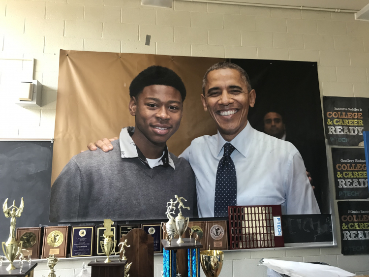 Obama with Radcliffe Saddler Vince Bielski/RCI