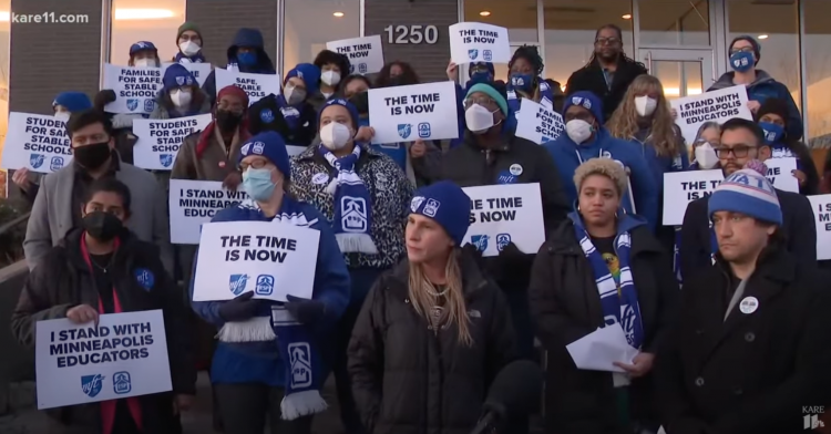 Striking Minneapolis teachers YouTube/KARE 11