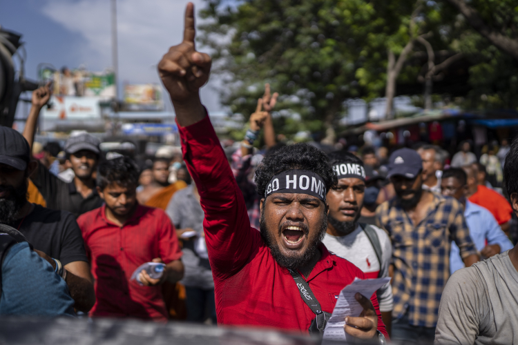 Sri Lankan protesters (AP Photo/Rafiq Maqbool)