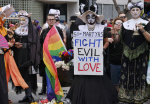 FILE - The Sisters of Perpetual Indulgence, participate in the gay pride parade in West Hollywood, Calif. on June 12, 2016.The Los Angeles Dodgers have removed a satirical LGBTQ+ group called the Sisters of Perpetual Indulgence from the team’s annual Pride Night after opposition from conservative Catholic groups. The team announced Wednesday, May 17, 2023, that the group, which primarily consists of men dressed as nuns, wouldn't receive an award during the June 16 event, citing the “strong feelings” of people who were offended. (AP Photo/Richard Vogel, File)