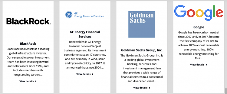 Above, just a few of the giants of capilalism, listed on the sponsor page of ACORE. ACORE