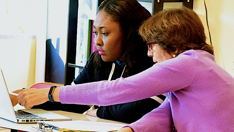 Diana Smith, with student at Washington Latin, reflects the classical movement's push out of its conservative comfort zone. Washington Latin