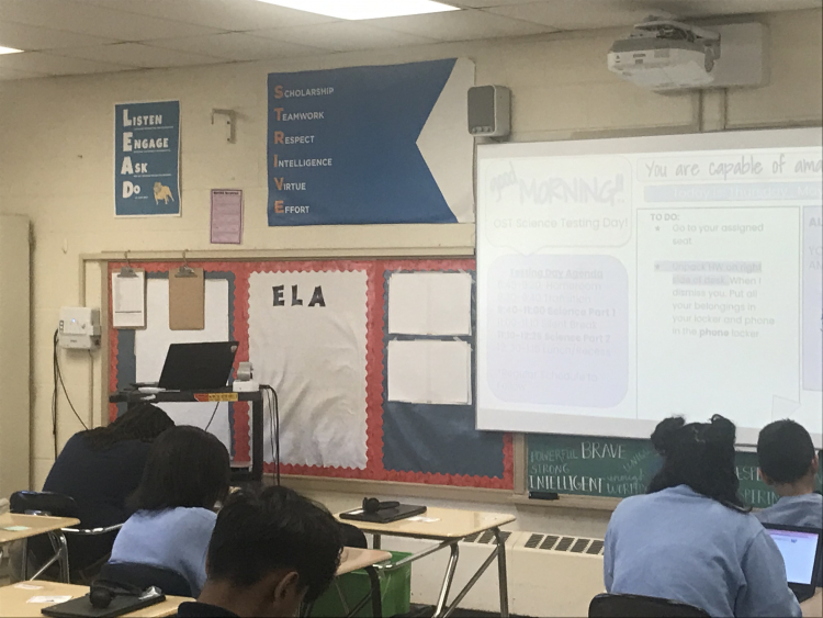 Students prepare to take a test at Columbus Collegiate Academy Main. Vince Bielski