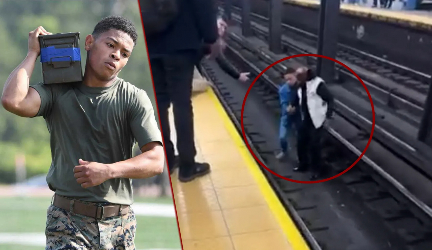 Marine Jumps Down Onto New York City Subway Tracks To Save Man ...