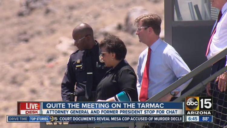 Loretta Lynch meets Bill Clinton on tarmac. YouTube