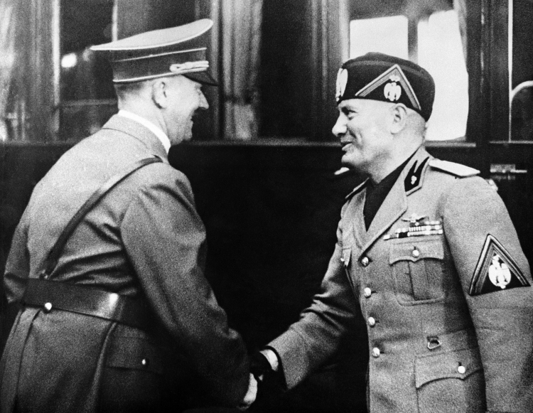 Adolf Hitler and Benito Mussolini AP