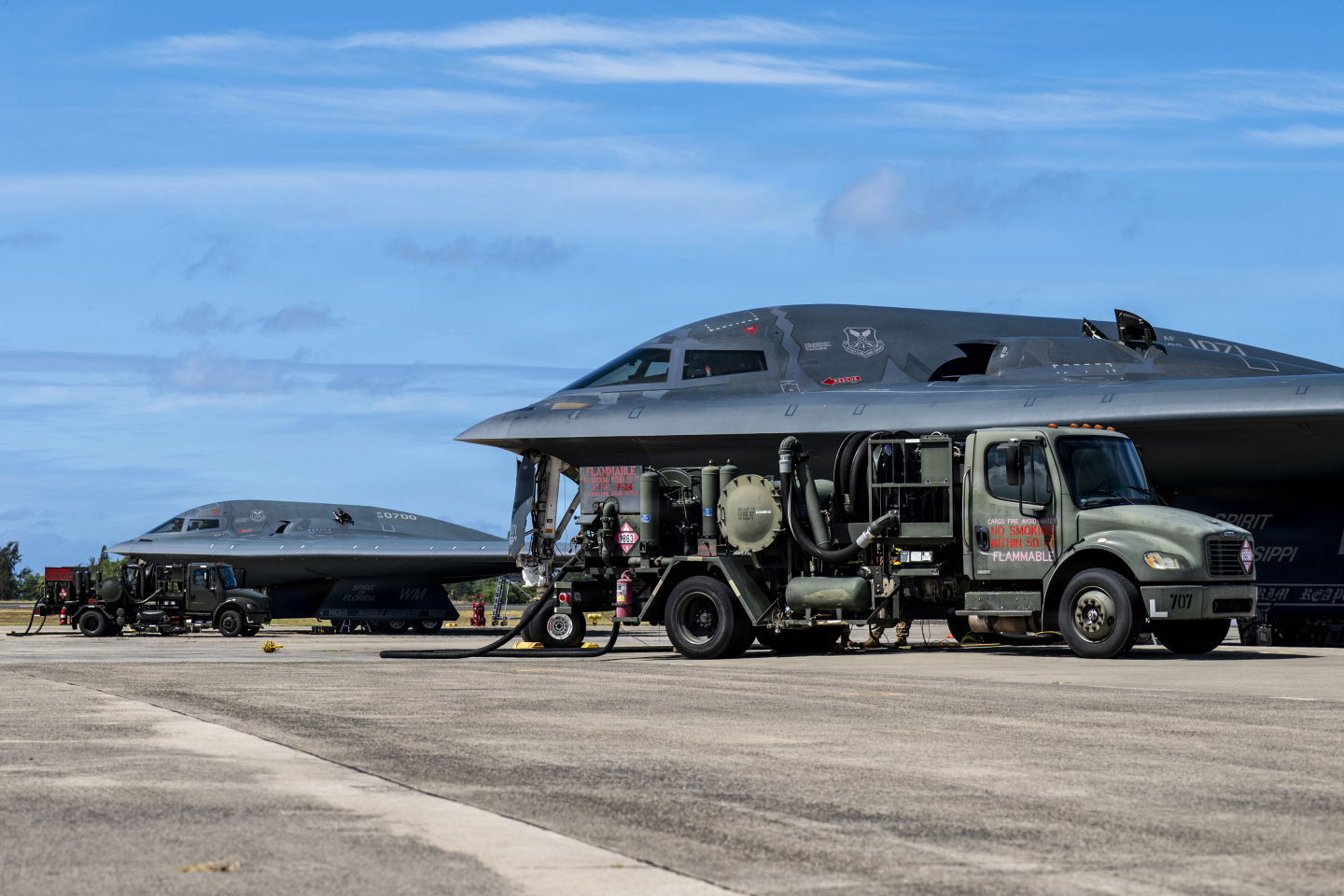 U.S. B-2 Stealth Bombers' Hot-Pit Refueling - Distributed