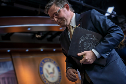 On the Road With Speaker Johnson and His 1,477 Unread Texts