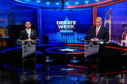Rogers, El-Sayed Swing Hard and Fast in First MI Debate